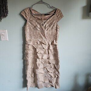 Adrianna Papell Occasions Champagne Gown Size 10P